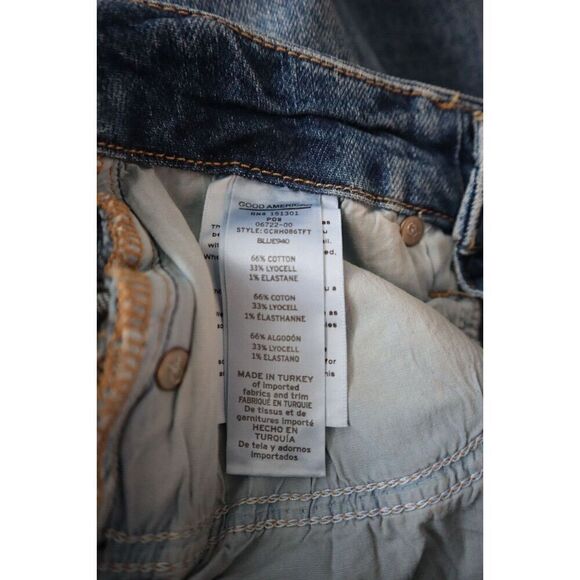 Good American Women's Sz 2/26 Blue Good Classic Raw Edge Ankle Jeans - Picture 5 of 10